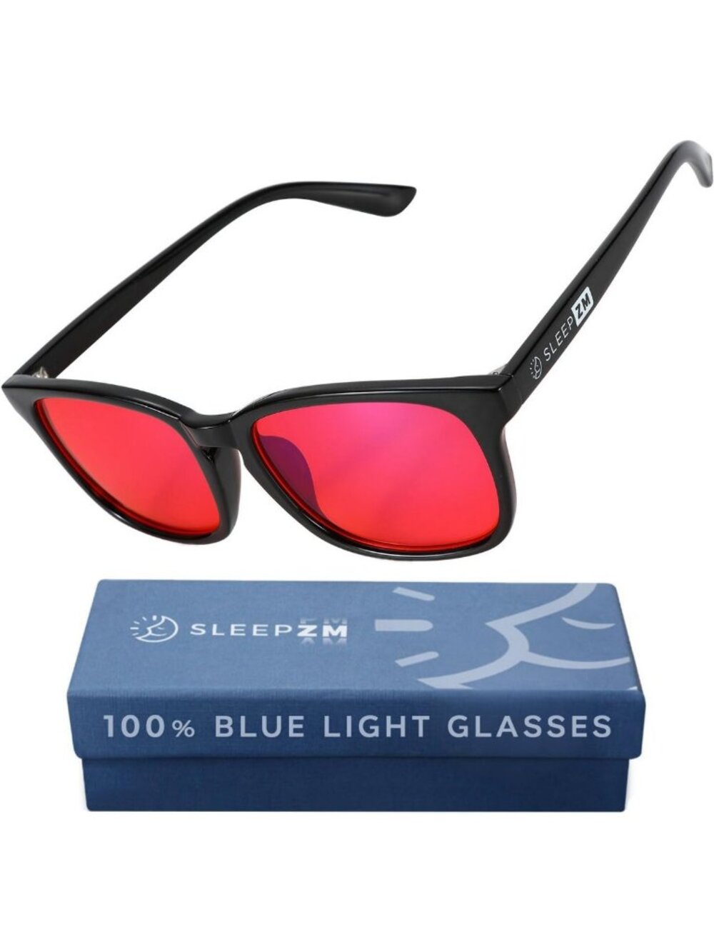 Amber Blue Light Blocking Glasses for Sleep - 99% Protection, Stylish Wayfarer